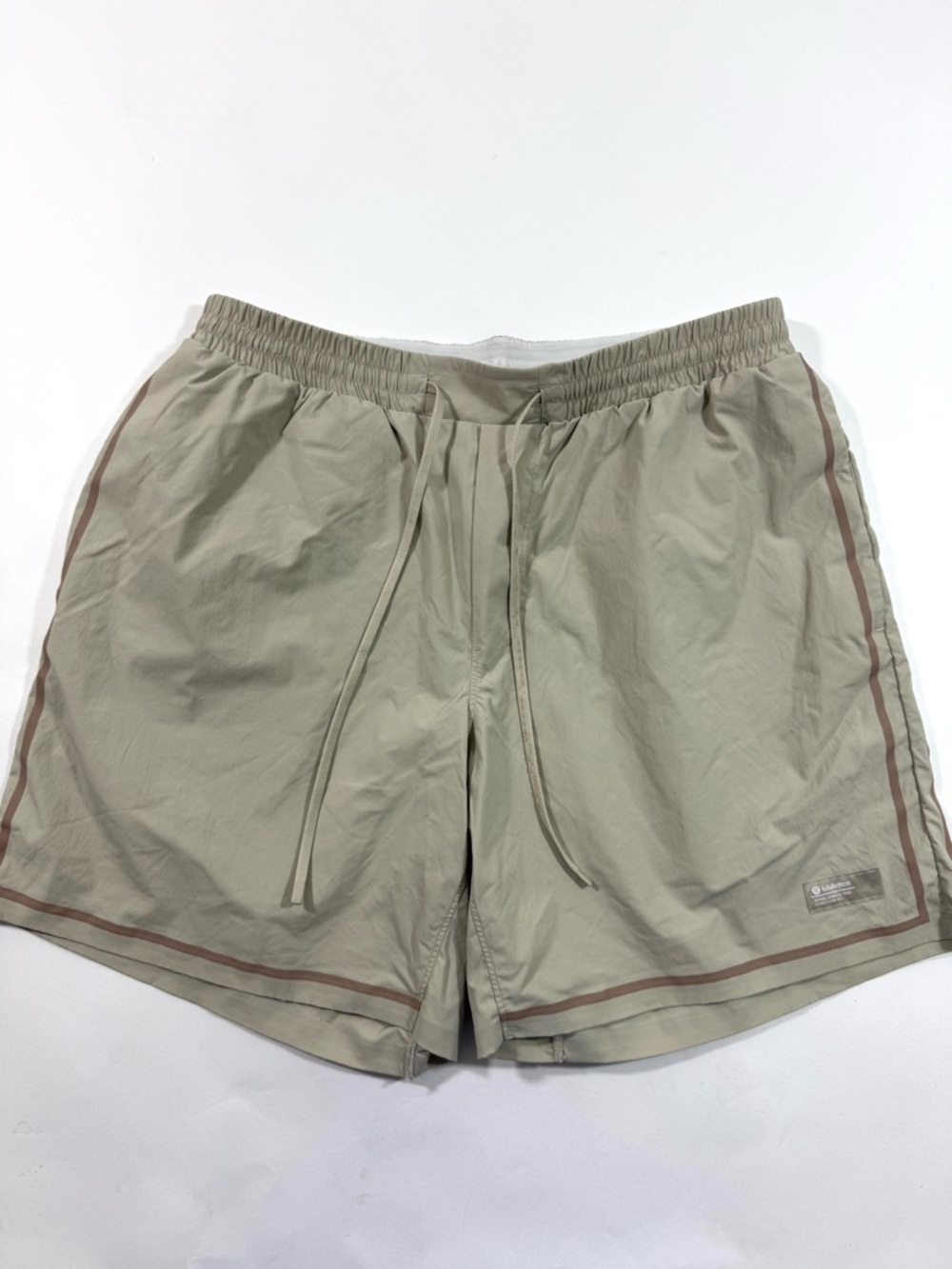 Lululemon Mens Hybrid Pool Shorts Beige